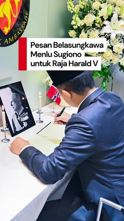 Video Menlu Sugiono Berbelasungkawa atas Wafatnya Raja Norwegia Harald V