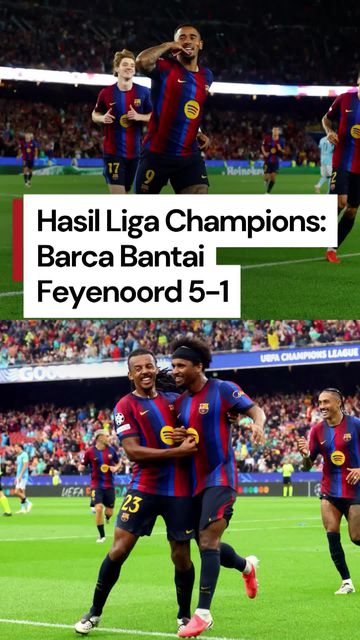 Video: Yamal dan Raphinha Cetak Gol, Barcelona Bantai Feyenoord 5-1