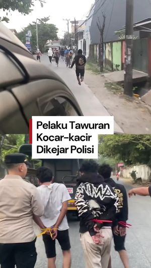 Video: Momen Pelaku Tawuran di Makassar Kocar-kacir Dikejar Polisi