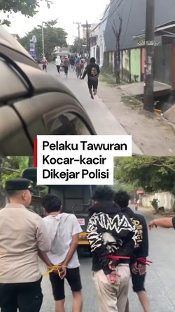 Video: Momen Pelaku Tawuran di Makassar Kocar-kacir Dikejar Polisi