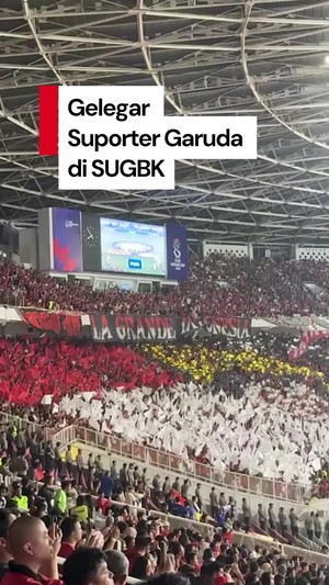 Video Gemuruh Suporter Indonesia Teror Thailand di GBK