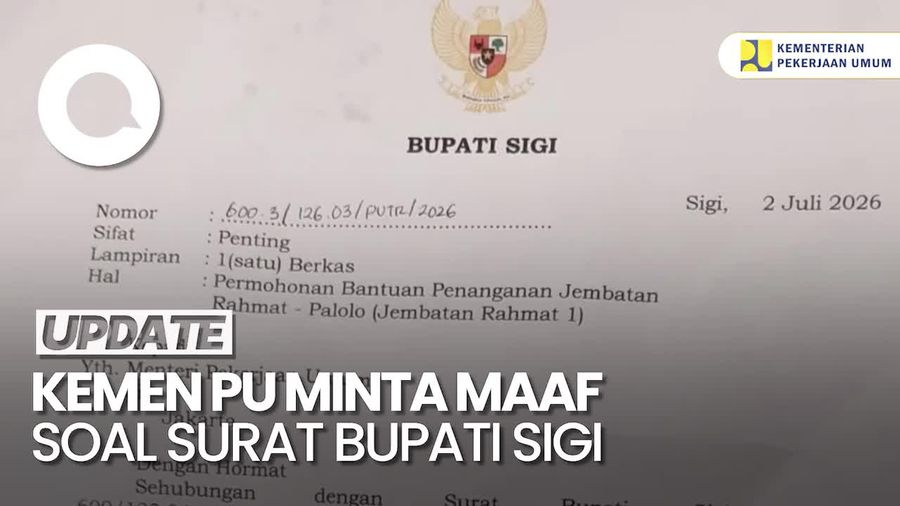 Video Kemen PU Minta Maaf soal Viral Surat Bupati Sigi, Pastikan Sudah Diarsipkan